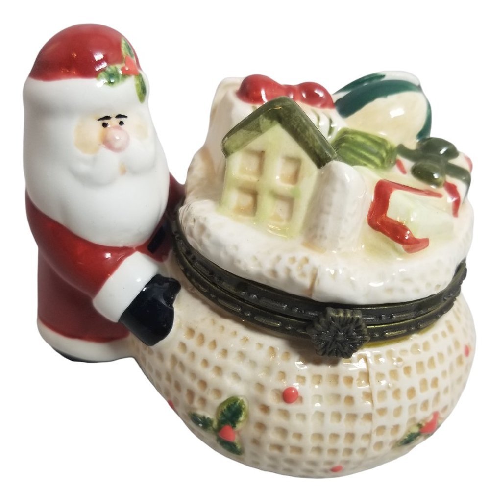 Santa's Toys Bag Miniature Collectible Christmas Trinket Box by Harry and David